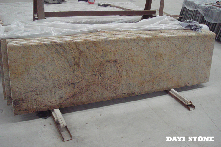 Kashmire Gold Granite Stone Countertop Polished Laminated edge 96x26